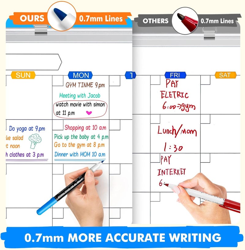 maxtek Dry Erase Markers Ultra Fine Tip, 0.7mm, Low Odor,12 Count Whiteboard Markers, 8 Assorted Colors - Image 4